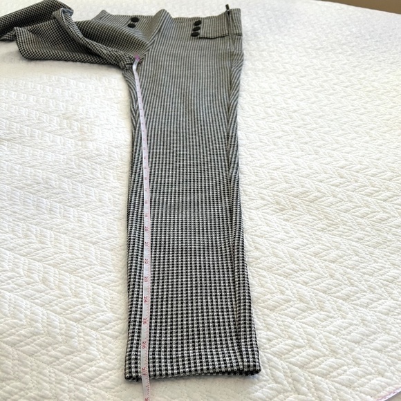 NWT Zara Black/White Check Crop Side Zip Leggings with Black Buttons Size S - Picture 8 of 17
